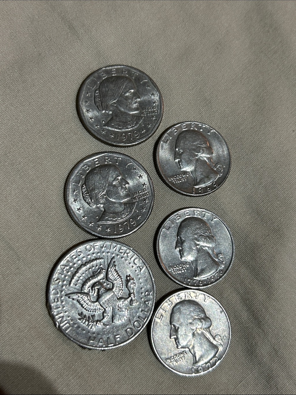 Unbranded Silver-Tone Home Art Sculpture - Metallic Coin Display